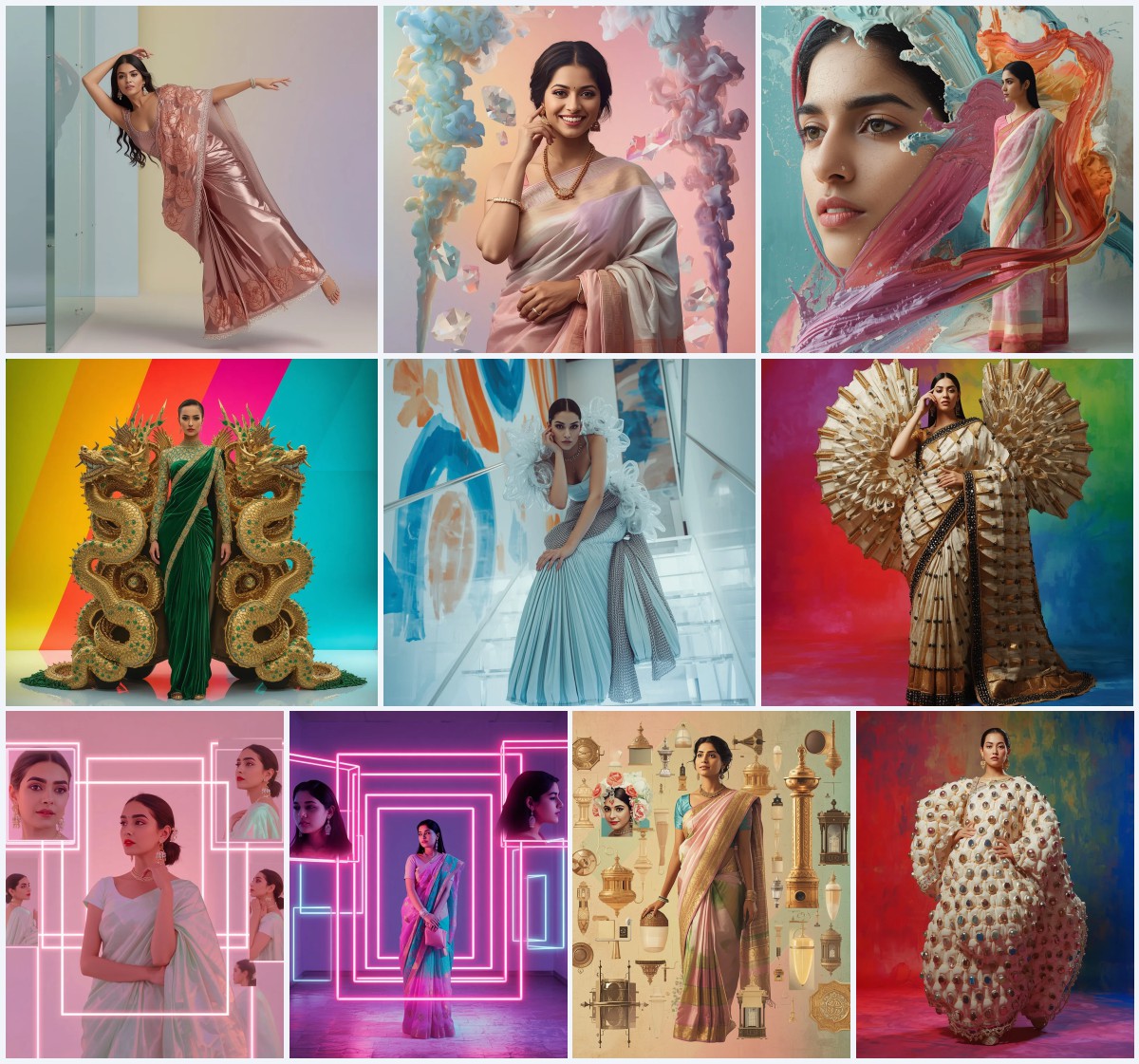 Best 10 Prompt For Gemini AI Saree Look Couple for Romantic Visuals | ChatGPT photo Editing Prompts for girl in saree