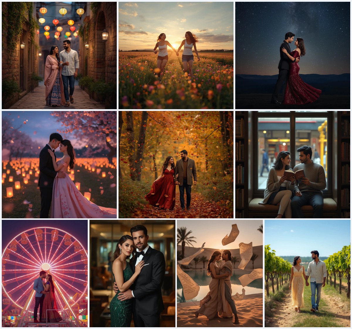 Top 10 AI Prompts for Romantic Couple Sunset Silhouettes | Hot romantic couple AI prompts