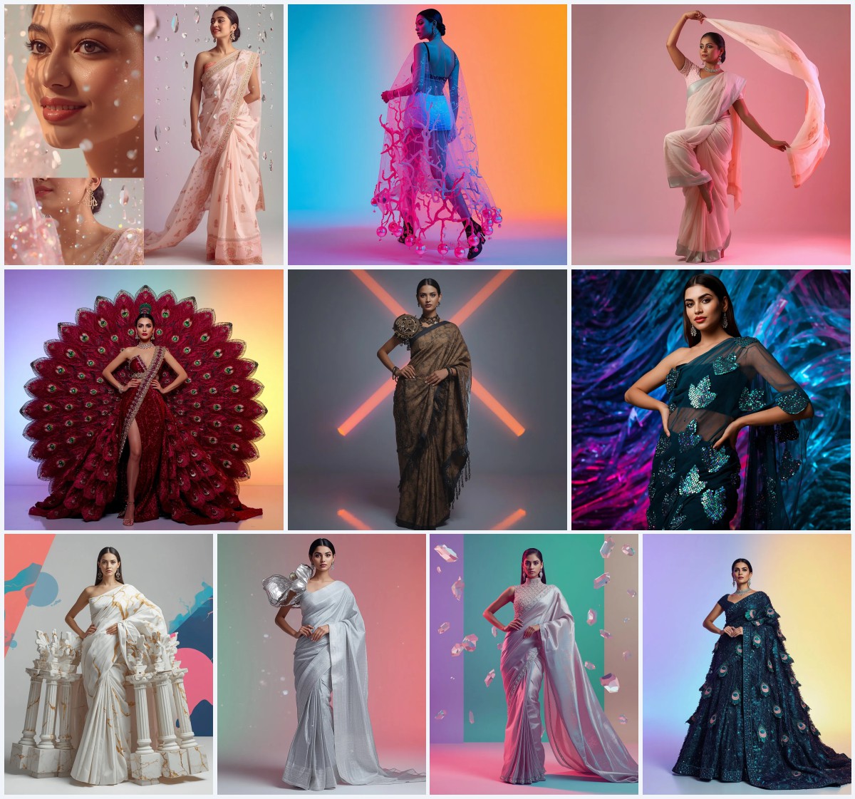 Top 10 Traditional Saree Prompt In English Images for Visual Inspiration | gemini girl photo prompt indian style instagram